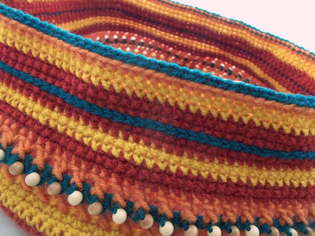 Striped Crochet Basket